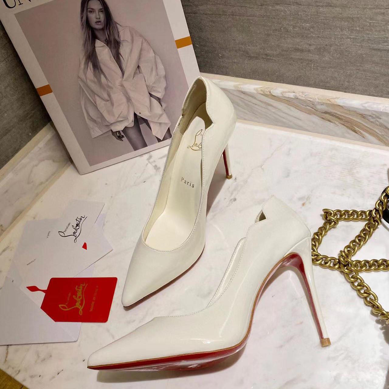 Christian Louboutin White Hot Chick 100mm Heels - PerfectKickZ