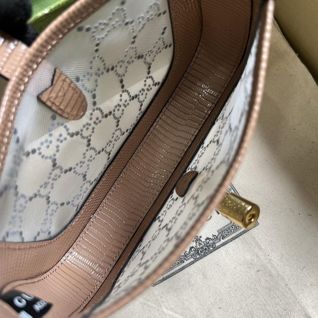 Gucci Jackie 1961 Mini Crystal GG Lizard Bag  (19x13x3cm) - PerfectKickZ