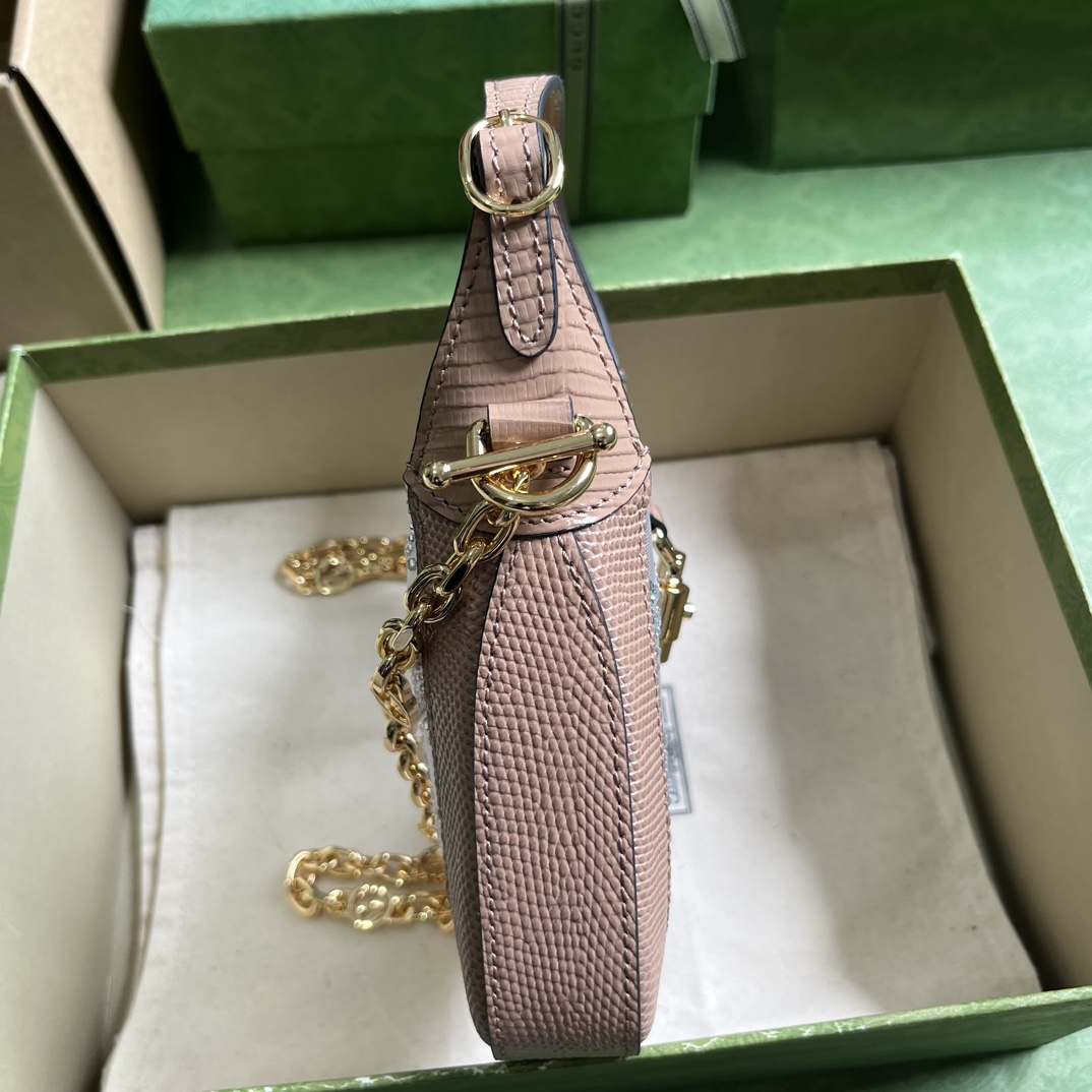 Gucci Jackie 1961 Mini Crystal GG Lizard Bag  (19x13x3cm) - PerfectKickZ
