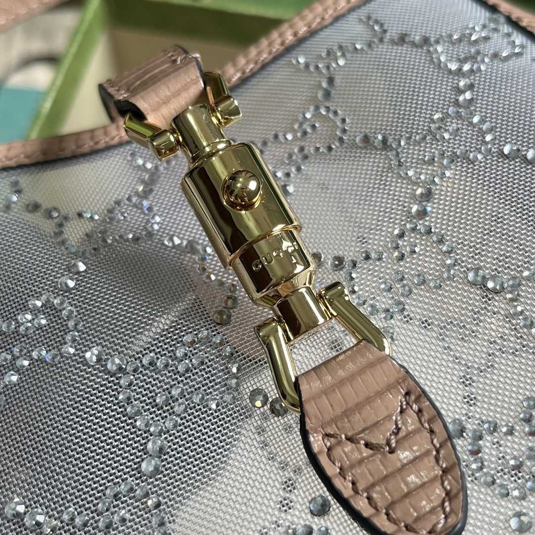 Gucci Jackie 1961 Mini Crystal GG Lizard Bag  (19x13x3cm) - PerfectKickZ