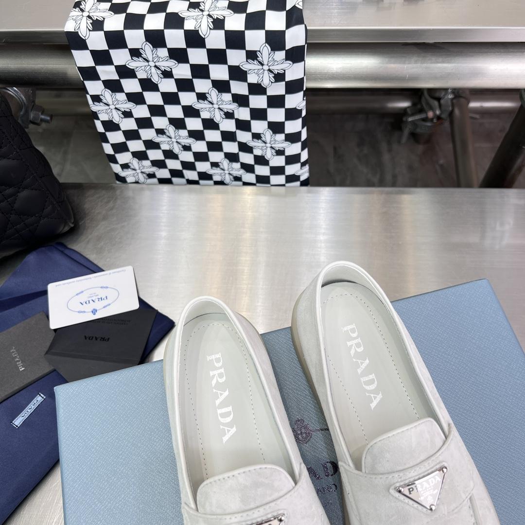 Prada Suede Leather Loafers - PerfectKickZ