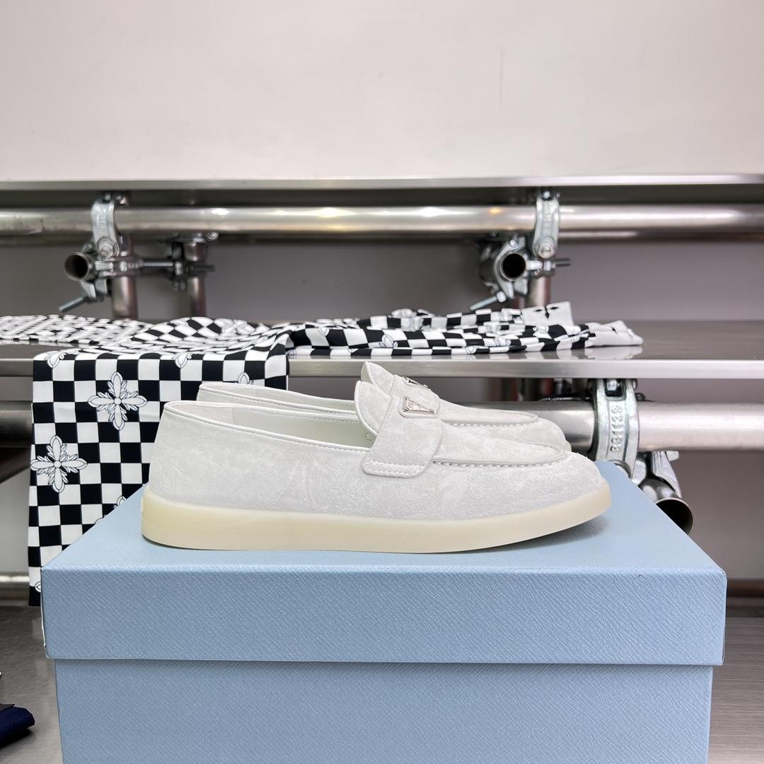 Prada Suede Leather Loafers - PerfectKickZ