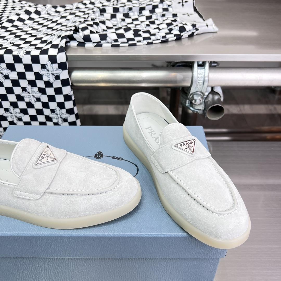 Prada Suede Leather Loafers - PerfectKickZ