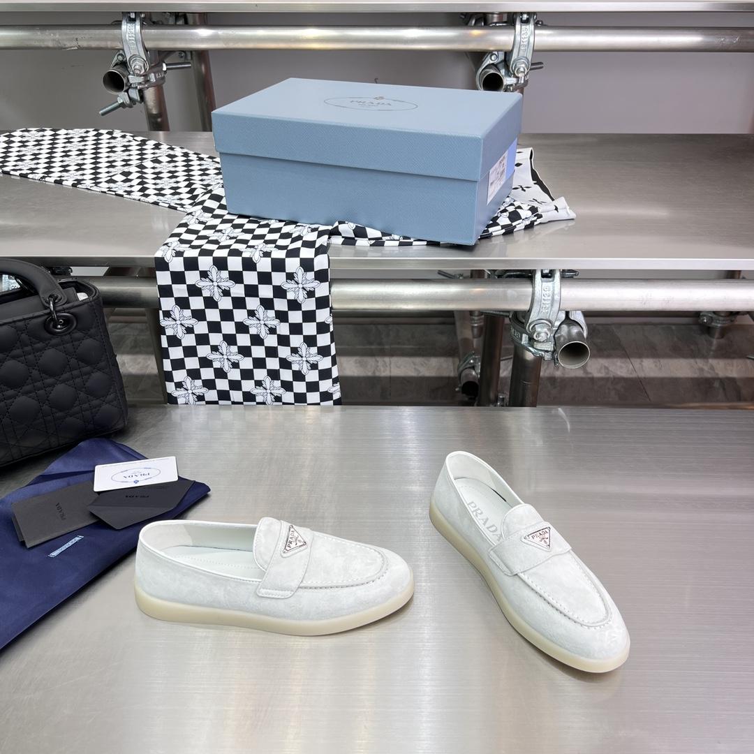 Prada Suede Leather Loafers - PerfectKickZ