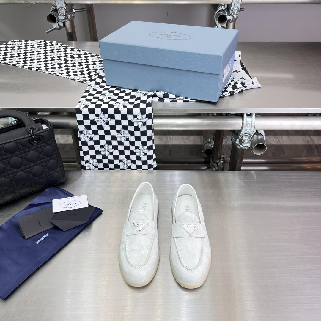 Prada Suede Leather Loafers - PerfectKickZ