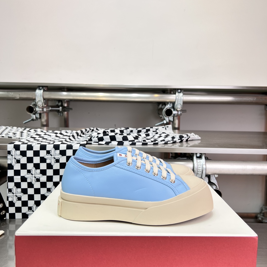 Marni Light blue Nappa Leather Pablo Lace-up Sneaker - PerfectKickZ