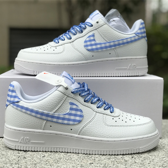 Nike Air Force 1 Low 'Blue Gingham' Sneaker       DZ2784-100 - PerfectKickZ