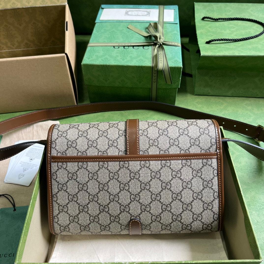 Gucci GG Messenger Bag With Interlocking G(25.4-17-7.8cm)    - PerfectKickZ