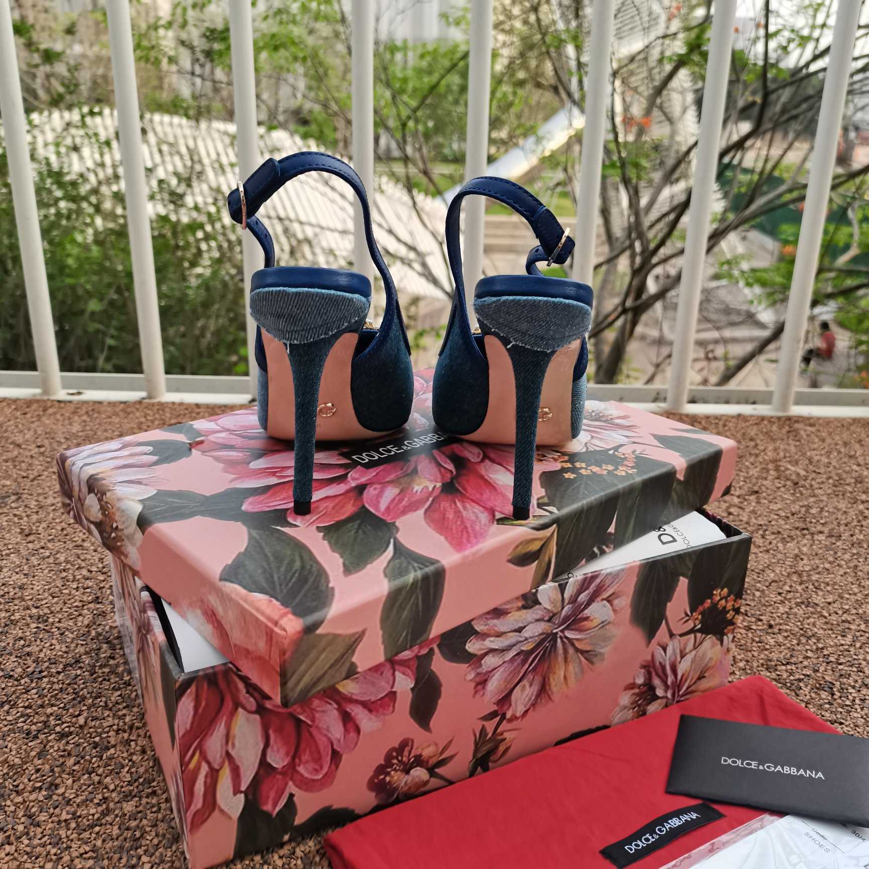 Dolce & Gabbana Devotion Slingbacks In Patchwork Denim - PerfectKickZ