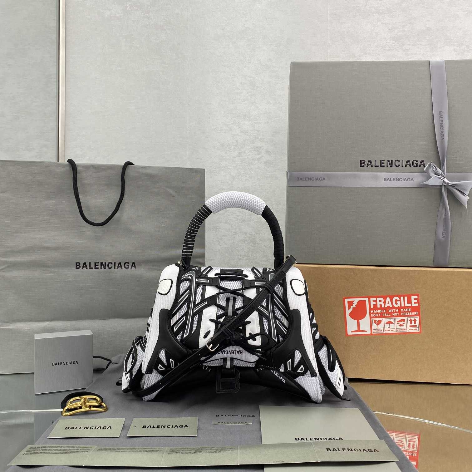 Balenciaga SneakerHead Medium Handbag In White/black - PerfectKickZ