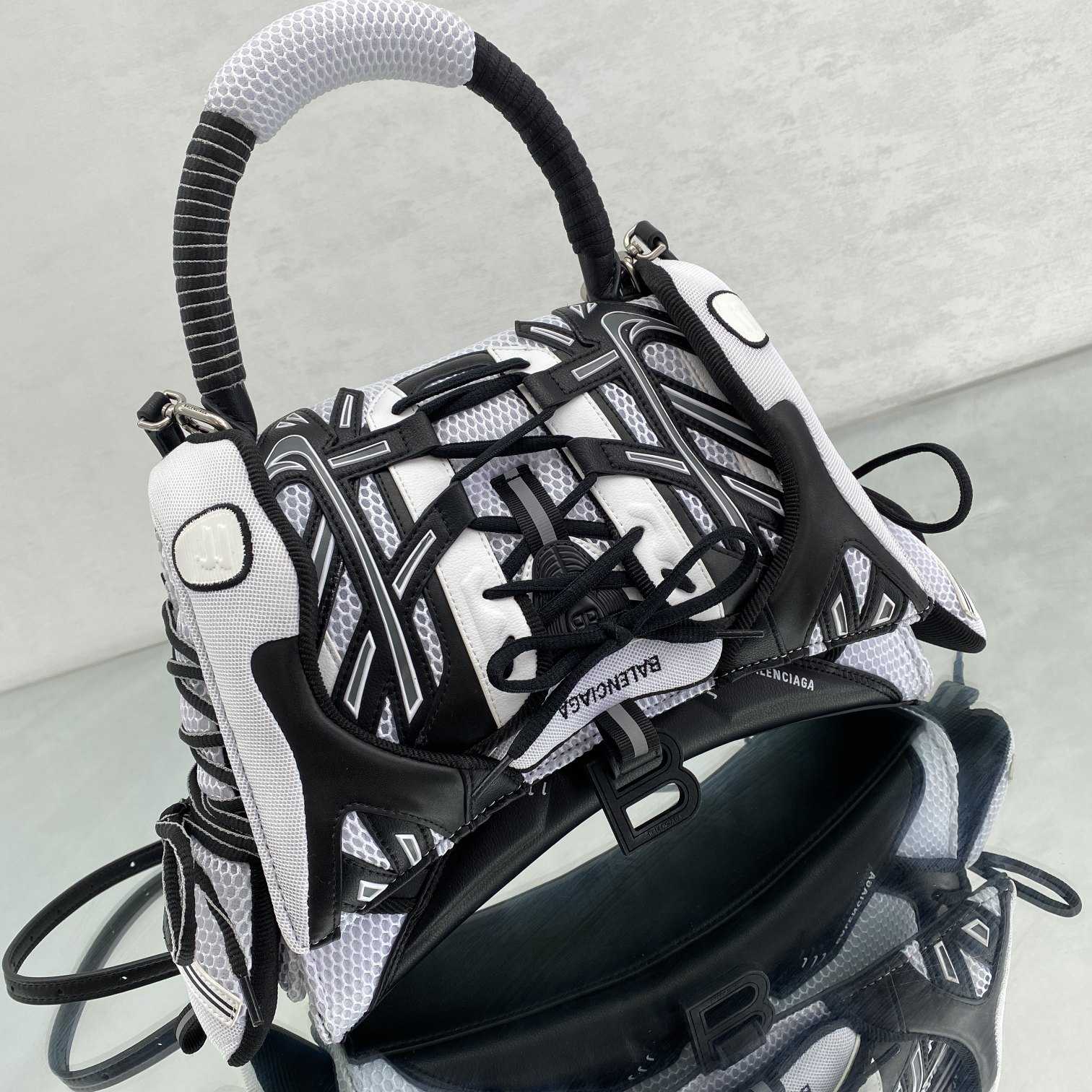 Balenciaga SneakerHead Medium Handbag In White/black - PerfectKickZ