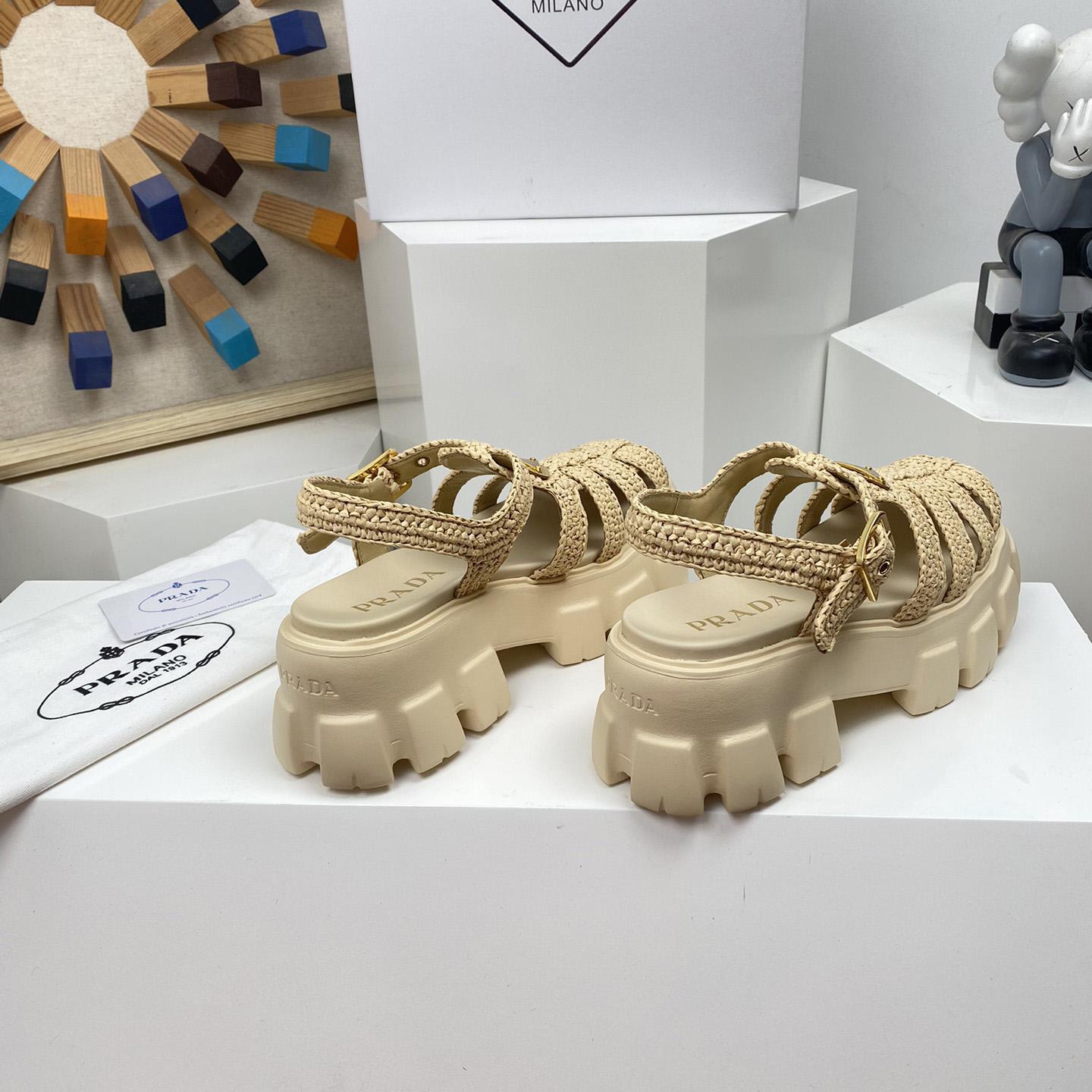 Prada Monolith Crochet Cage Sandals - PerfectKickZ