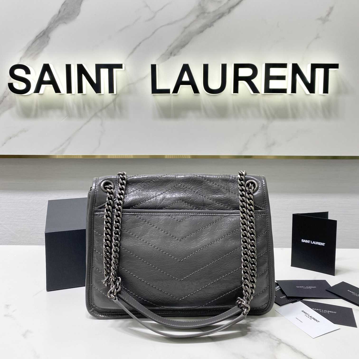 Saint Laurent Niki Medium Chain Bag In Crinkled Vintage Leather  - 