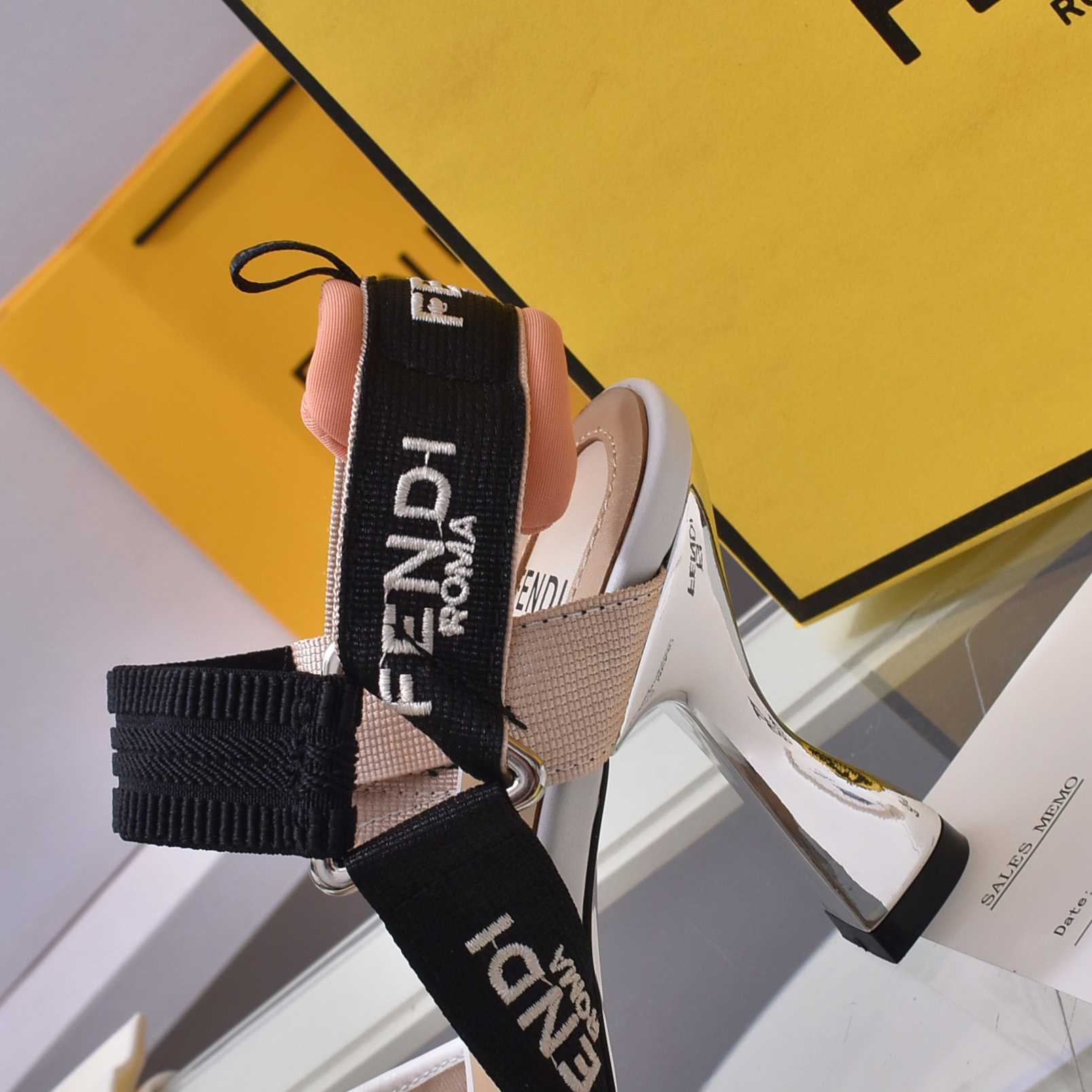 Fendi Colibrì Pink Mesh High-heeled Slingbacks - PerfectKickZ