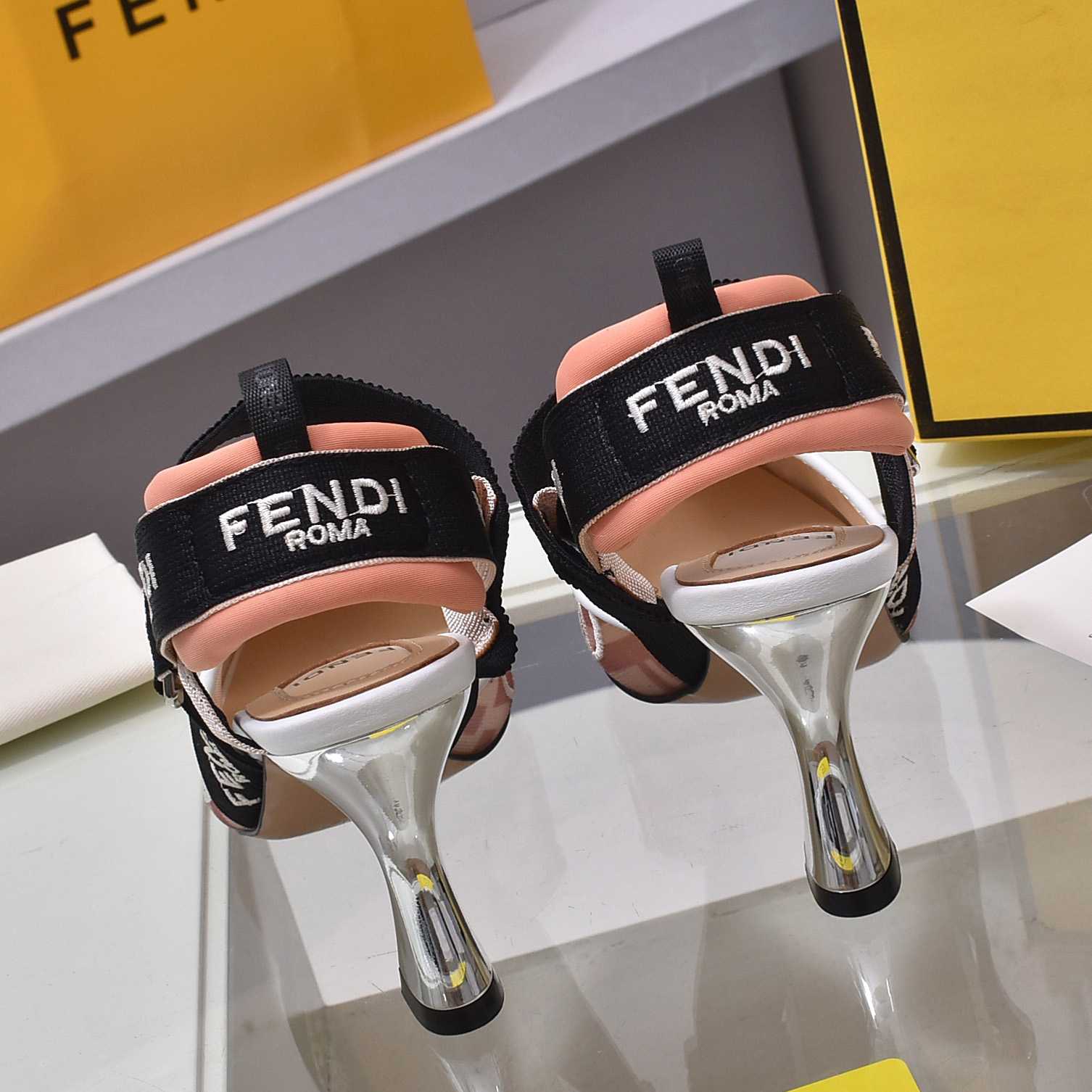 Fendi Colibrì Pink Mesh High-heeled Slingbacks - PerfectKickZ