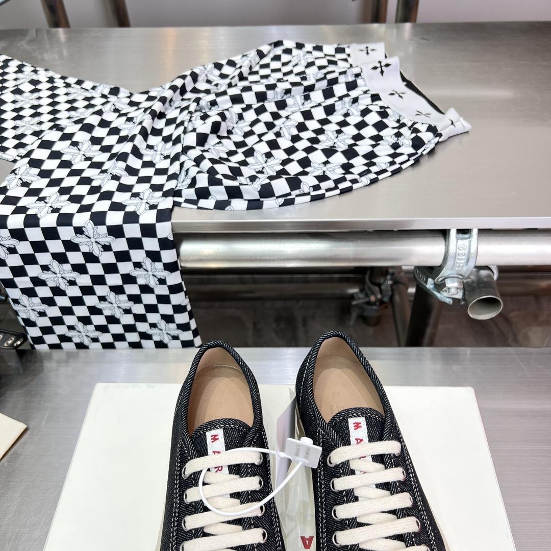 Marni Black Denim Pablo Lace-up Sneaker - PerfectKickZ