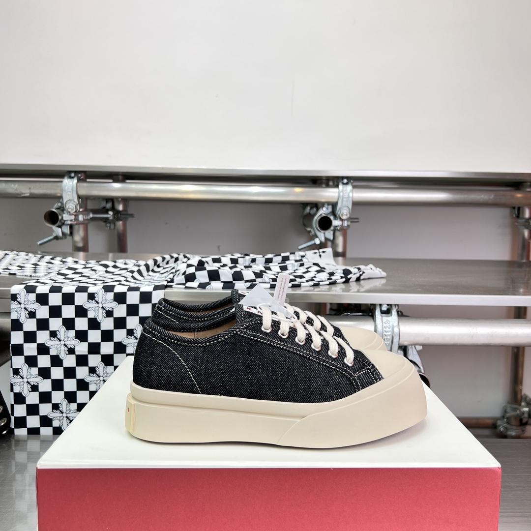 Marni Black Denim Pablo Lace-up Sneaker - PerfectKickZ