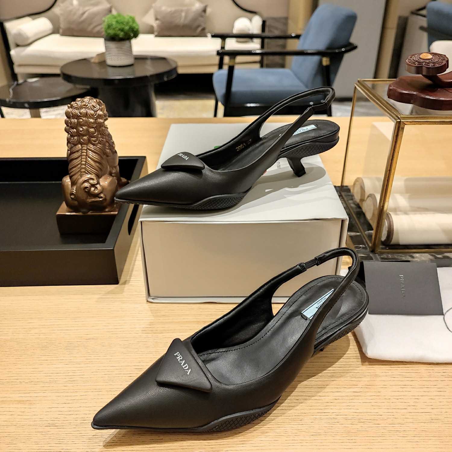Prada Soft padded Leather Slingback Pumps - PerfectKickZ
