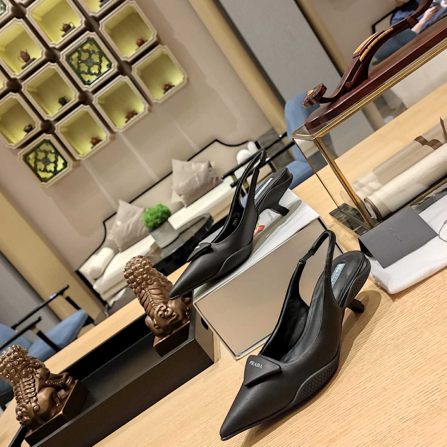 Prada Soft padded Leather Slingback Pumps - PerfectKickZ