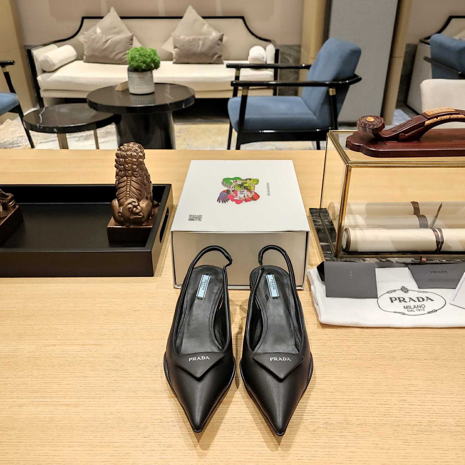 Prada Soft padded Leather Slingback Pumps - PerfectKickZ