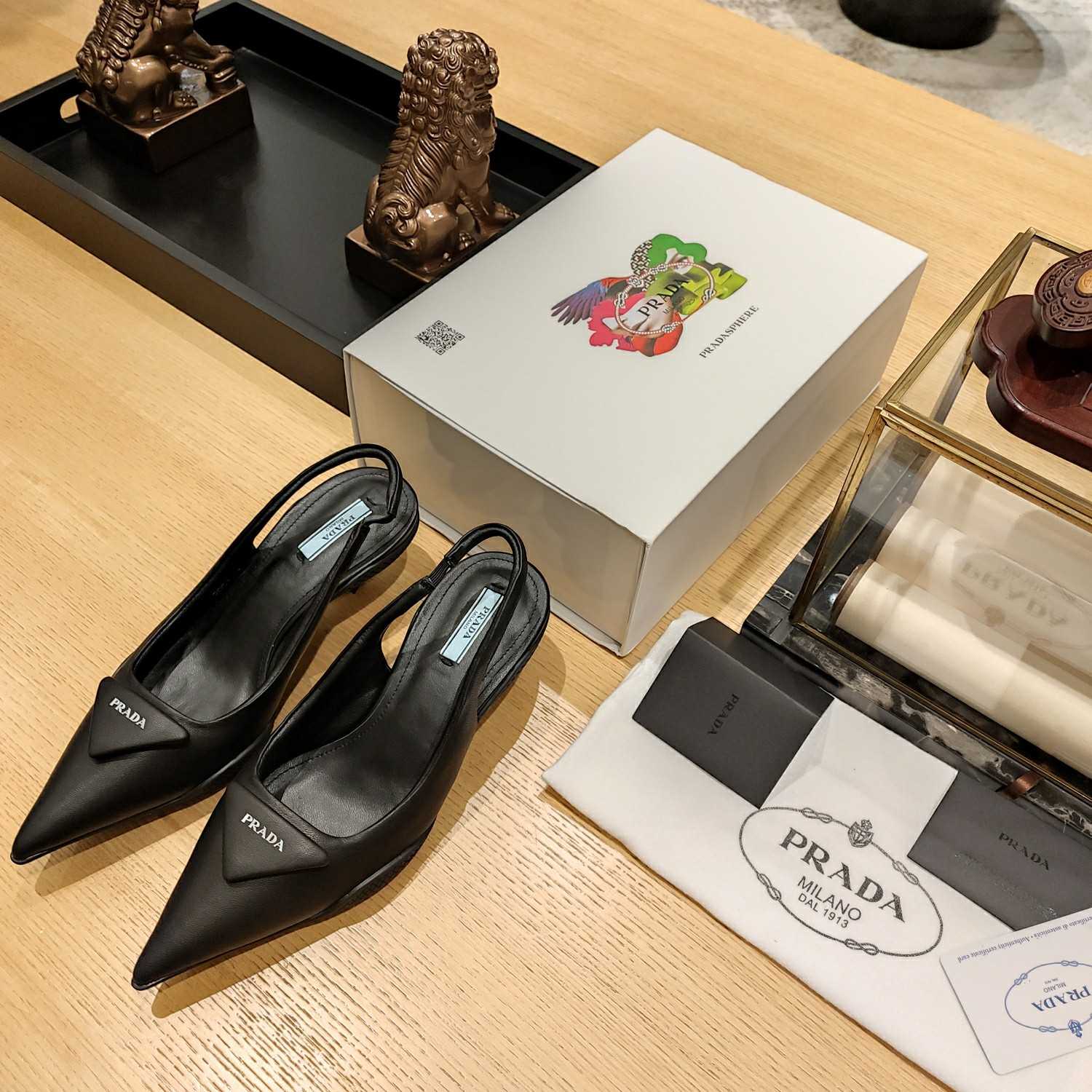 Prada Soft padded Leather Slingback Pumps - PerfectKickZ