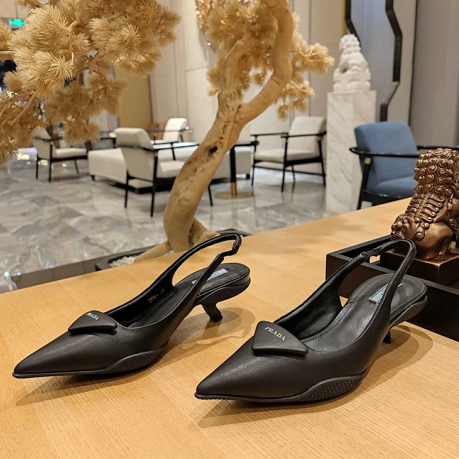 Prada Soft padded Leather Slingback Pumps - PerfectKickZ