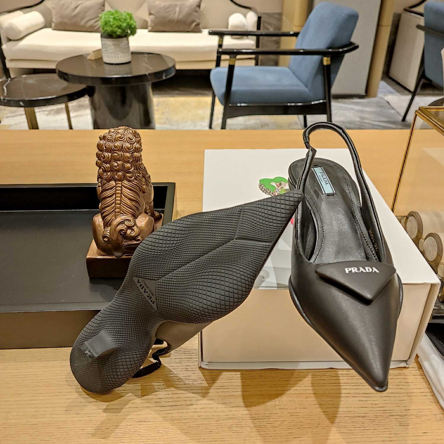 Prada Soft padded Leather Slingback Pumps - PerfectKickZ