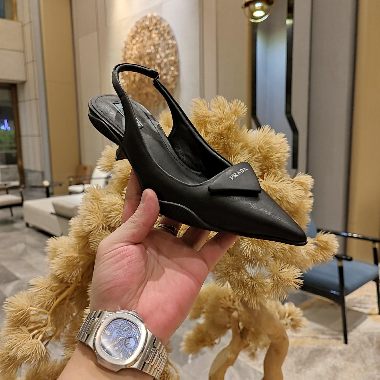 Prada Soft padded Leather Slingback Pumps - PerfectKickZ