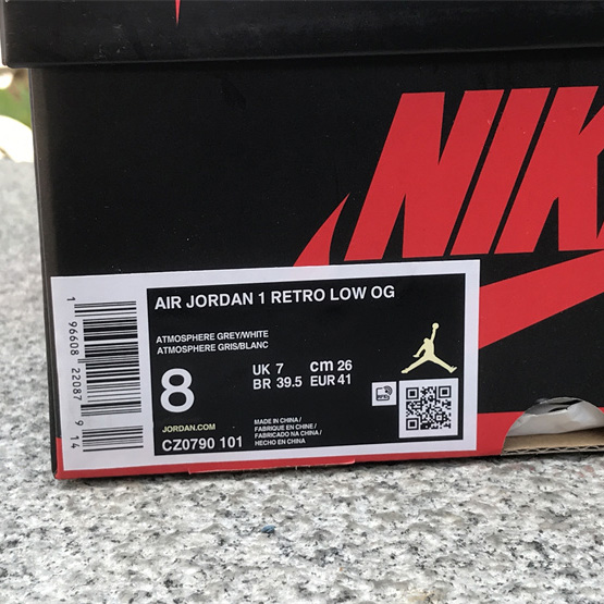 Air Jordan 1 Low “Atmosphere Grey” Sneaker      CZ0790-101 - PerfectKickZ