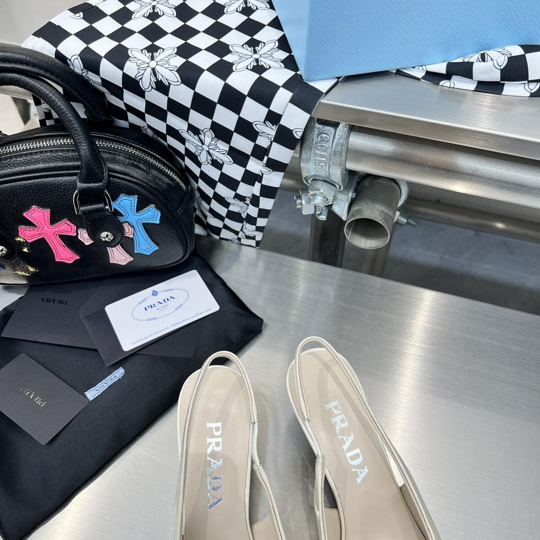 Prada 55mm Flower-appliqué Slingback Pumps - PerfectKickZ