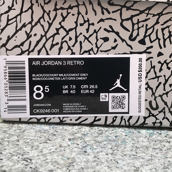 Air Jordan 3 WMNS “Off Noir” Sneakers   CK9246-001  - PerfectKickZ