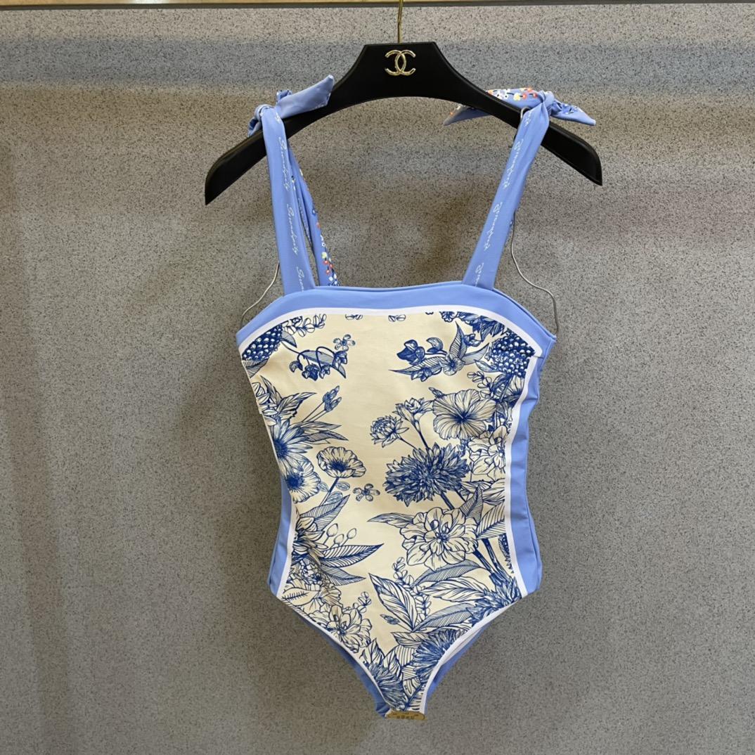 Gucci Visual Mood Reversible Tie-shoulder One Piece Swimsuit - 