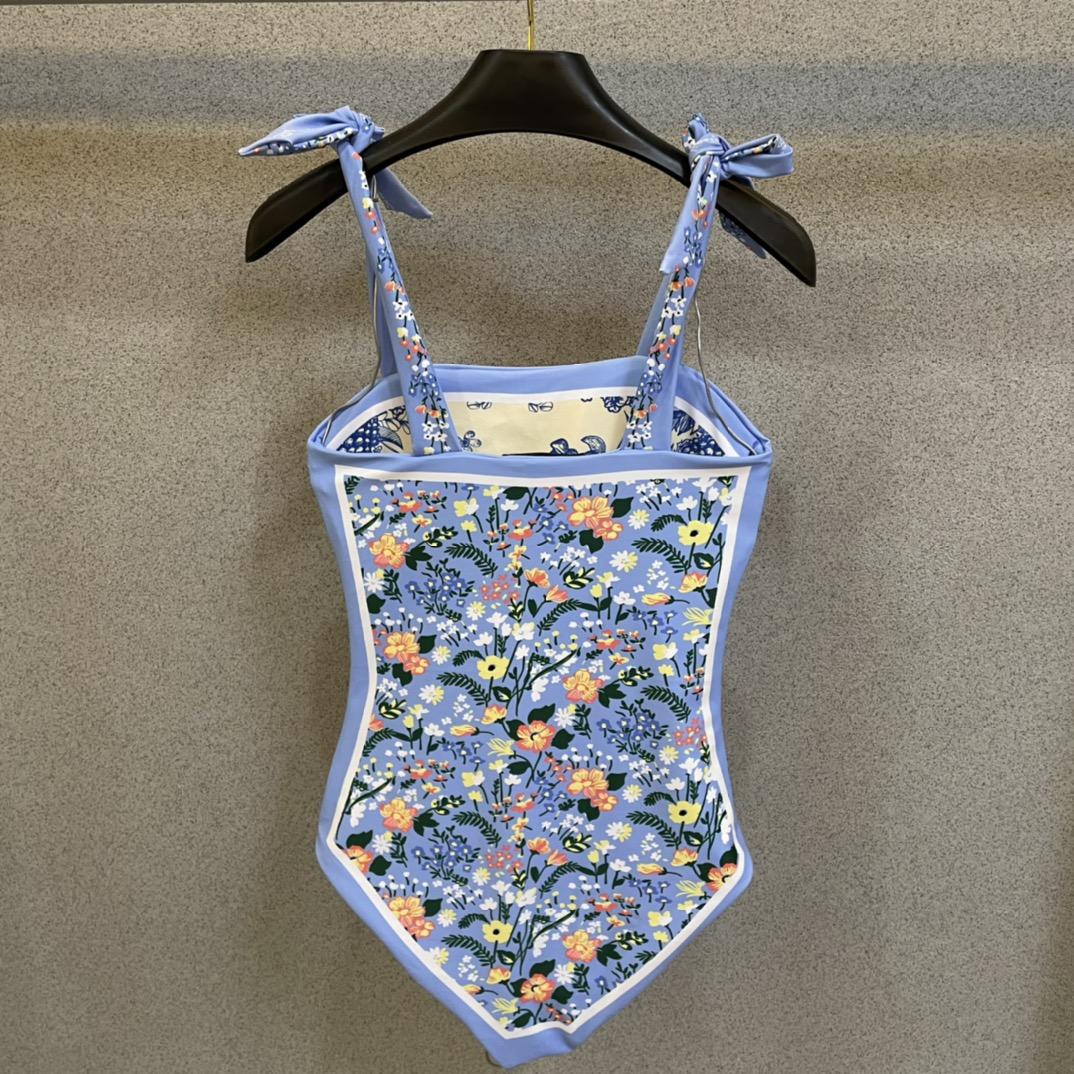 Gucci Visual Mood Reversible Tie-shoulder One Piece Swimsuit - 