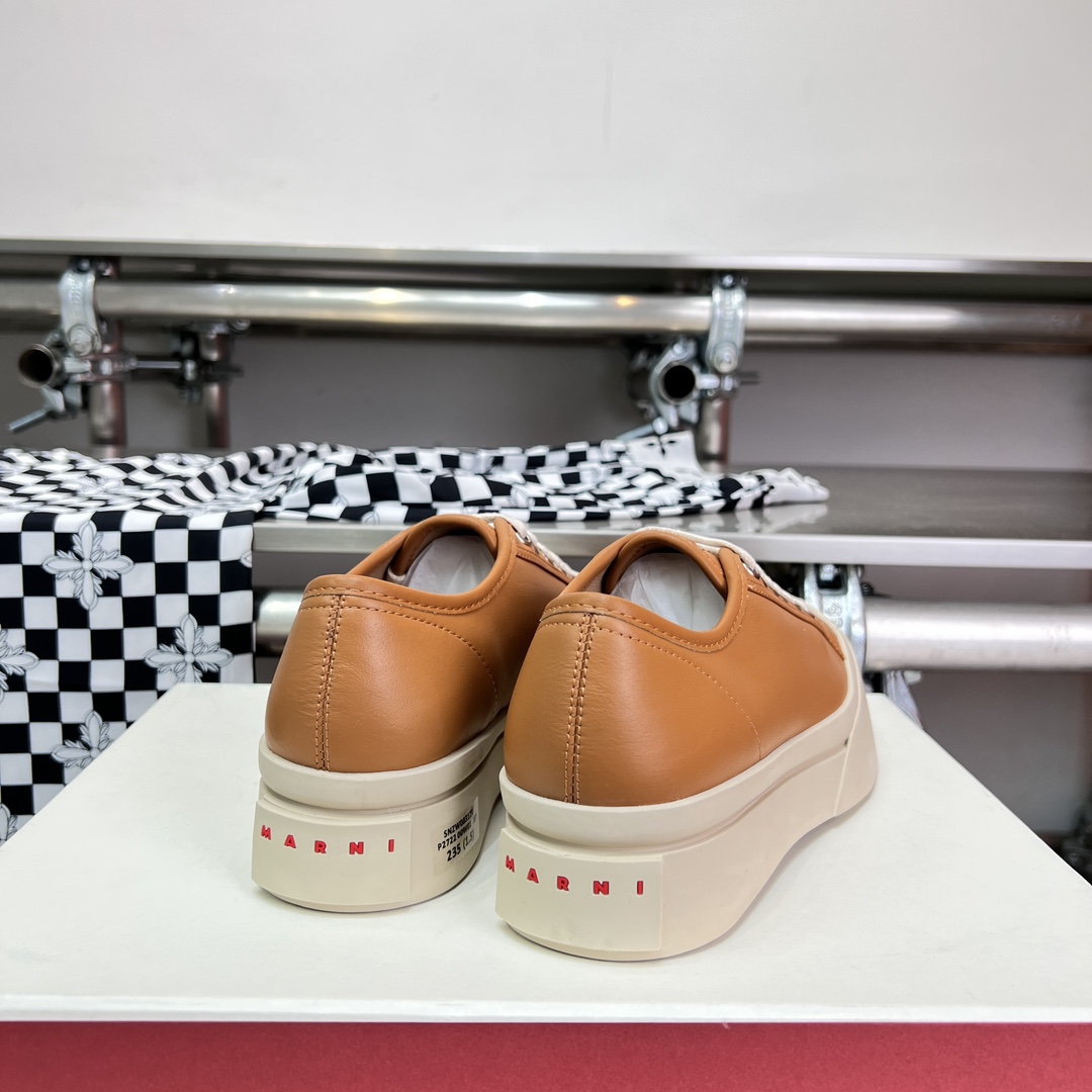 Marni Brown nappa Leather Pablo Lace-up Sneaker - PerfectKickZ