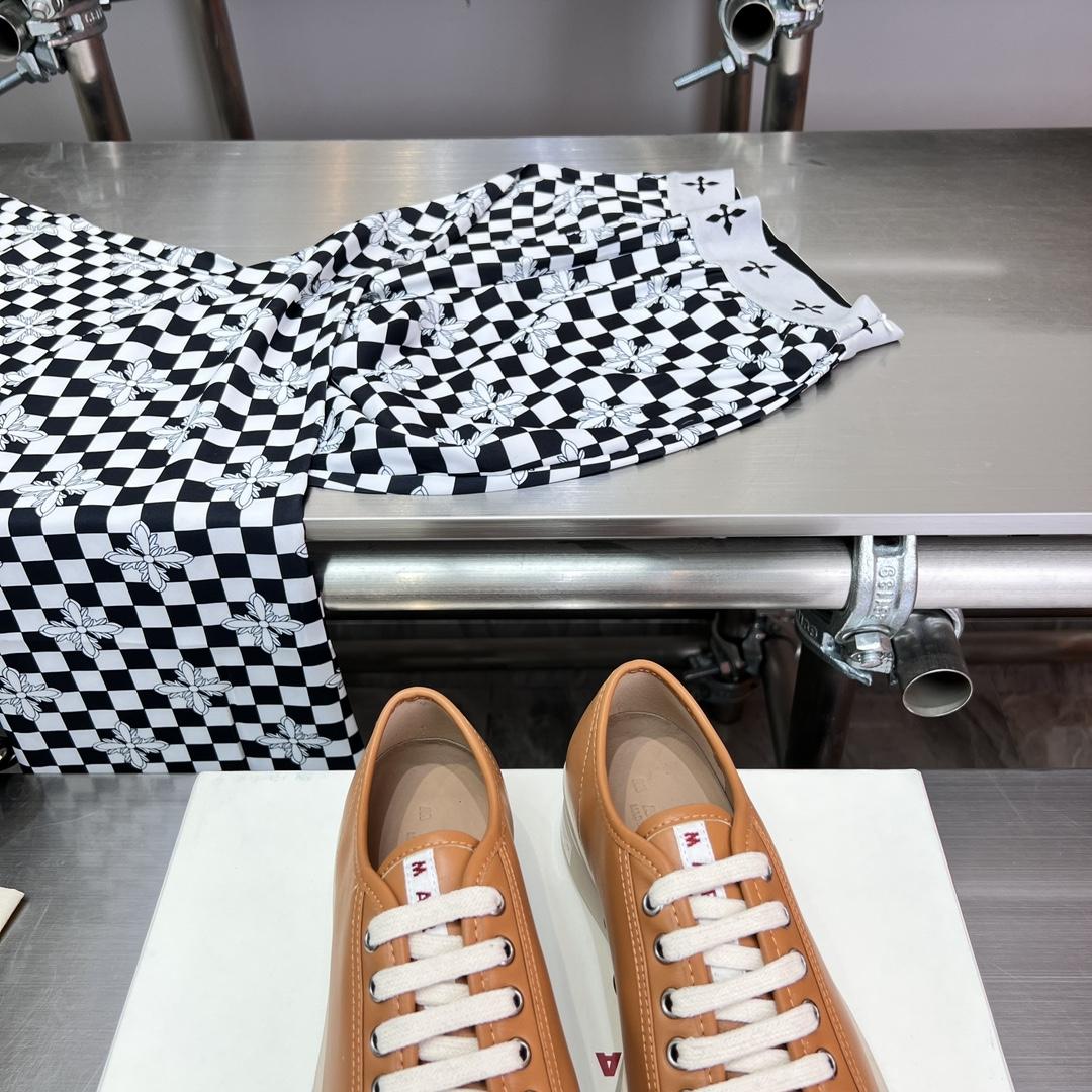Marni Brown nappa Leather Pablo Lace-up Sneaker - PerfectKickZ