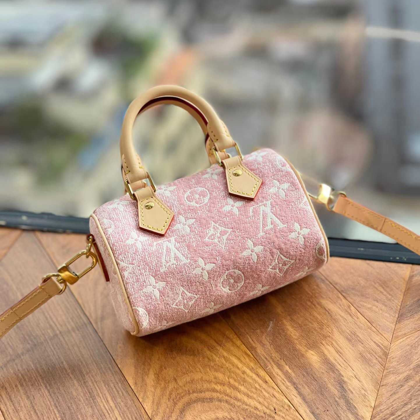Louis Vuitton Nano Speedy Denim Jacquard Pink(16*10cm)      - PerfectKickZ