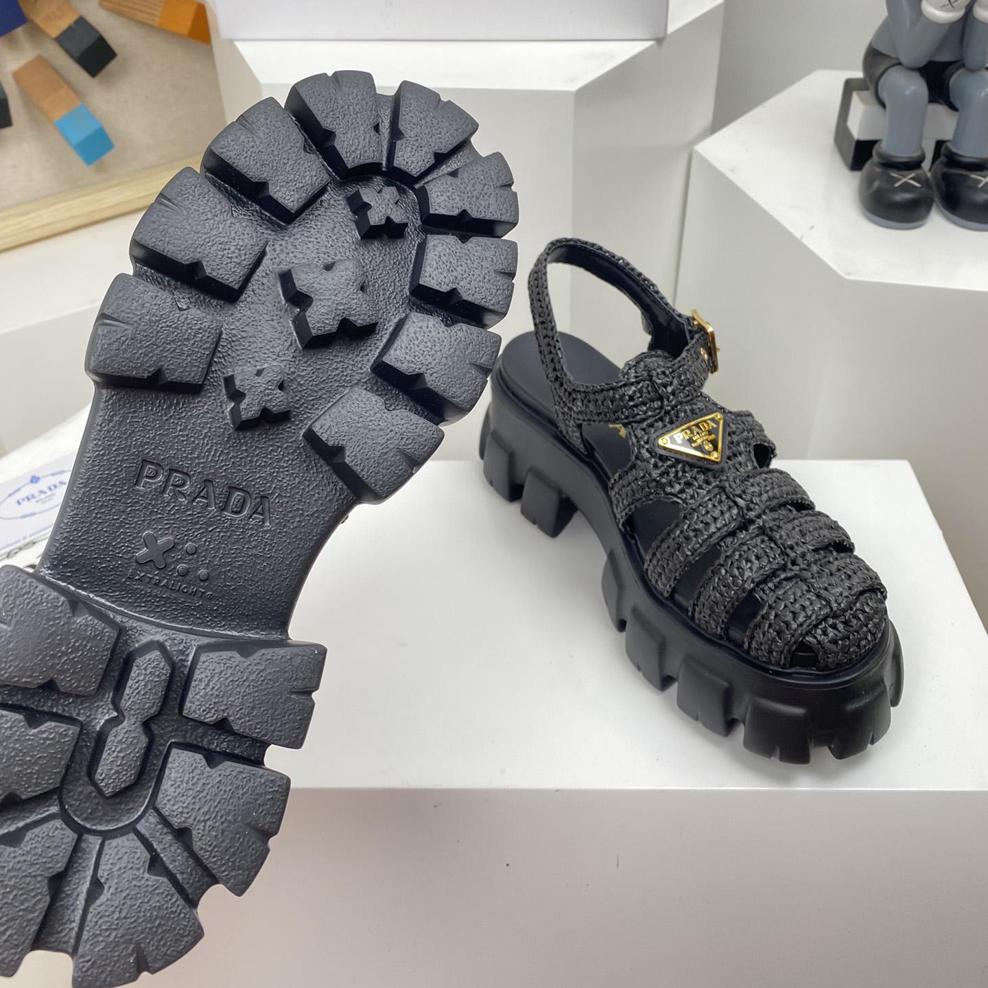 Prada Monolith Crochet Cage Sandals - PerfectKickZ