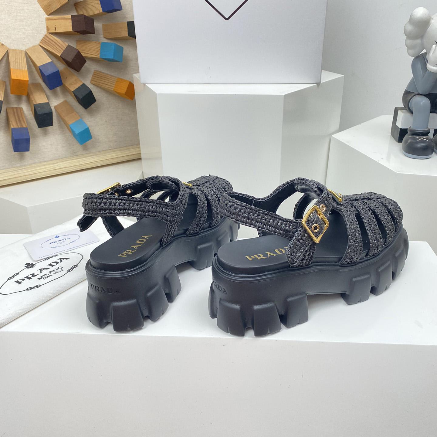 Prada Monolith Crochet Cage Sandals - PerfectKickZ