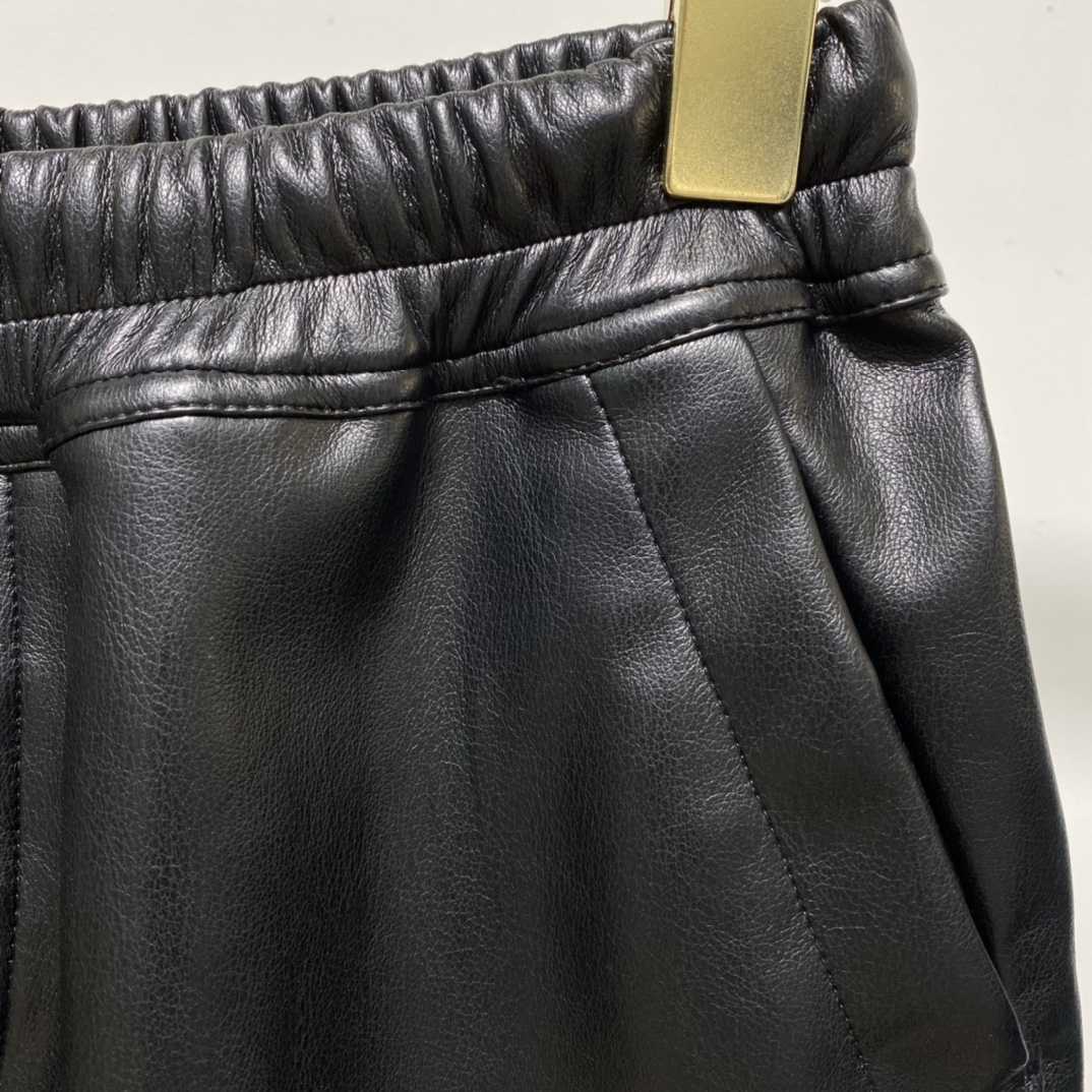 Rick Owens Black Boxer Leather Shorts - PerfectKickZ