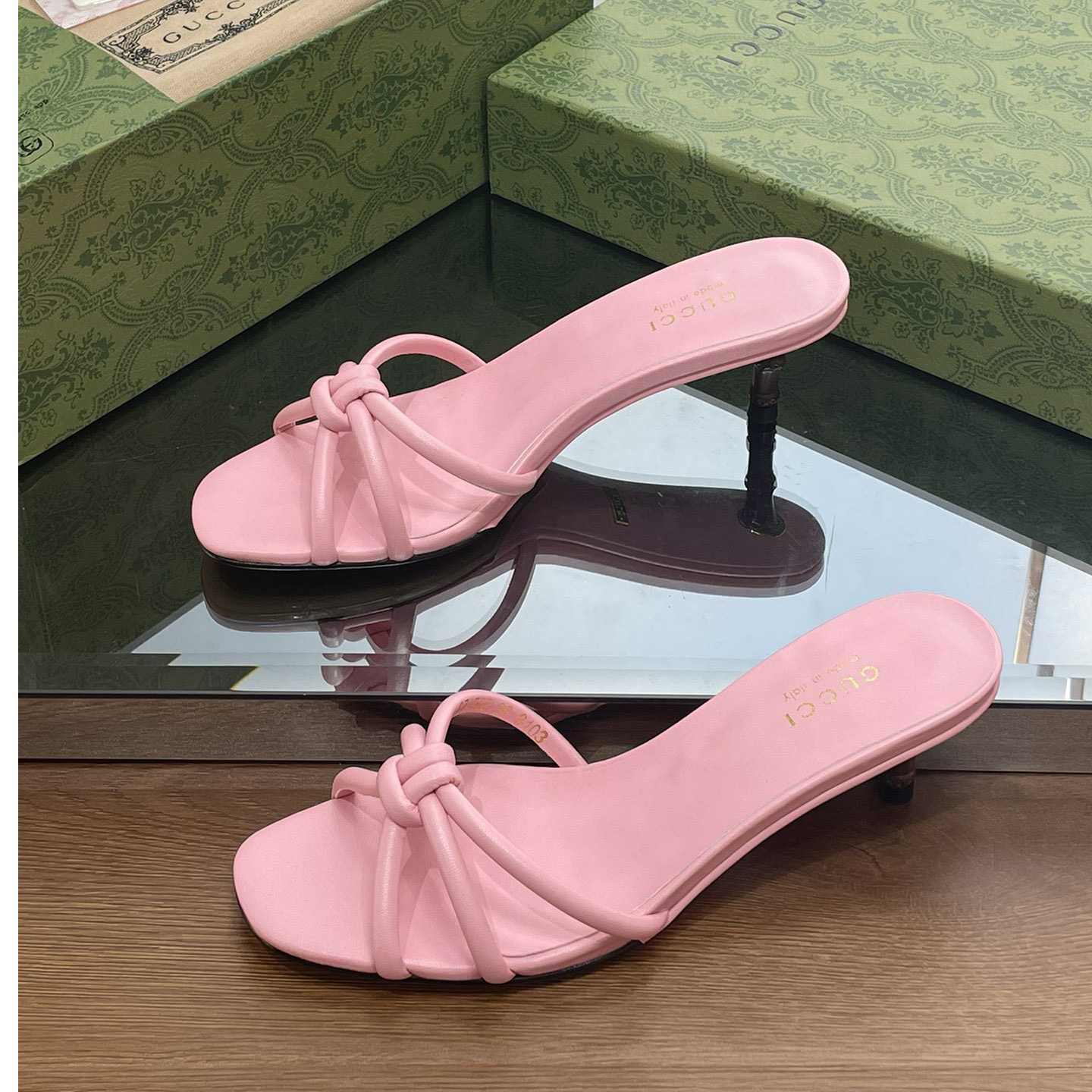 Gucci Women's Slide Sandal With Bamboo  - PerfectKickZ
