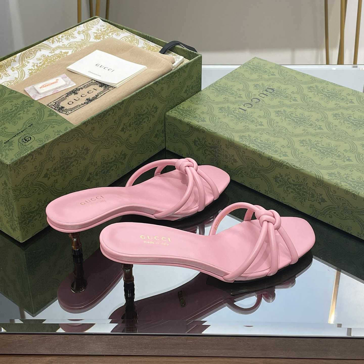 Gucci Women's Slide Sandal With Bamboo  - PerfectKickZ