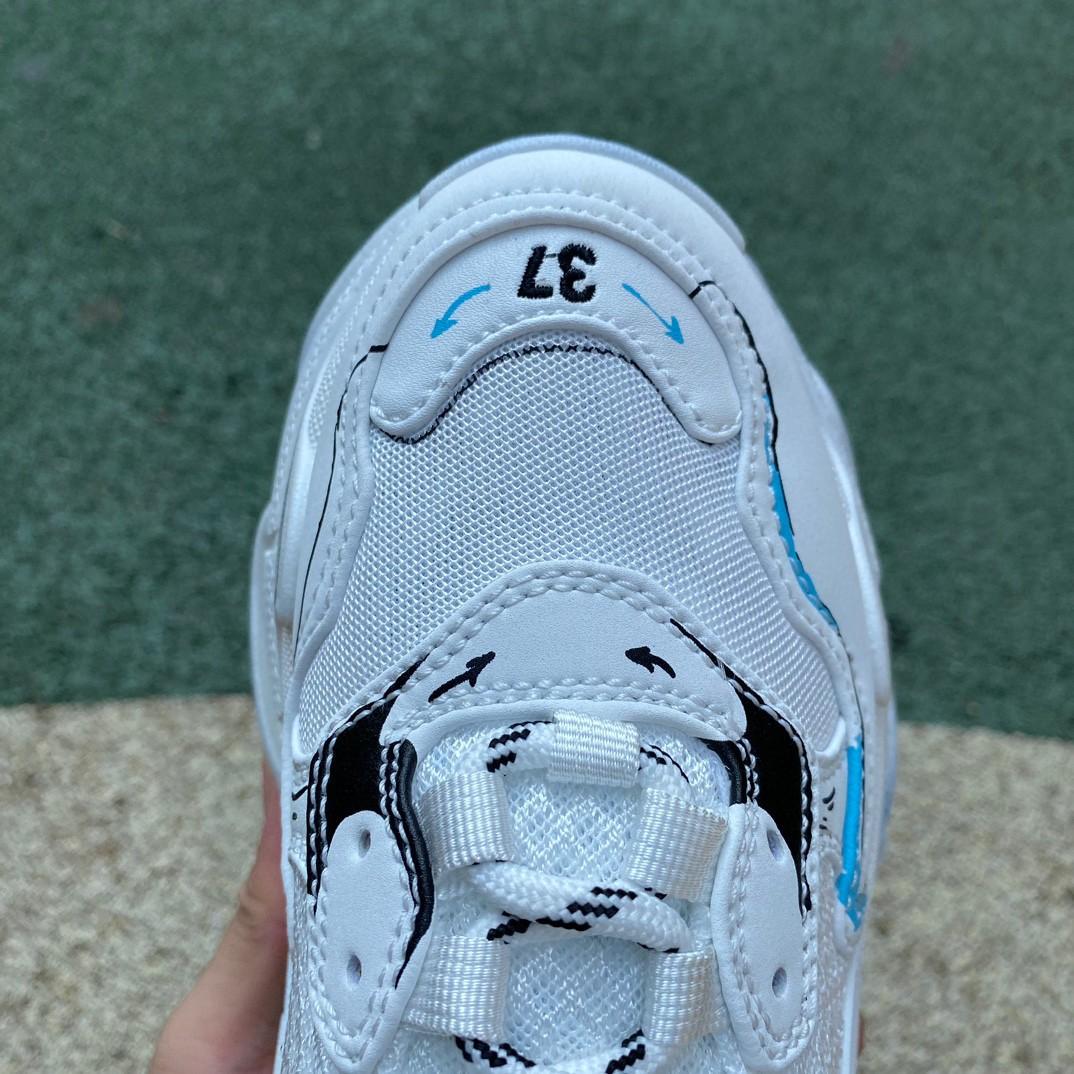Balenciaga Triple S Sketch Sneaker In White - PerfectKickZ