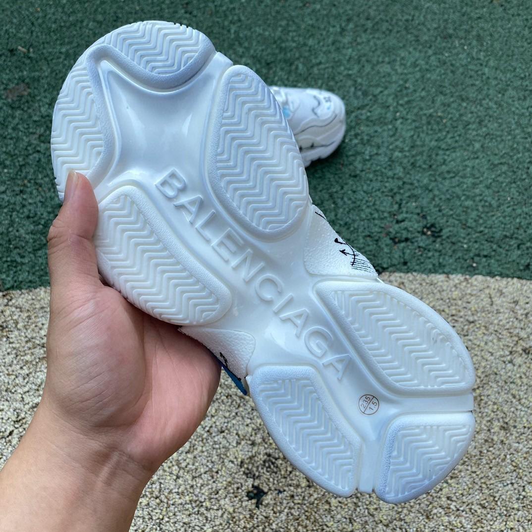 Balenciaga Triple S Sketch Sneaker In White - PerfectKickZ