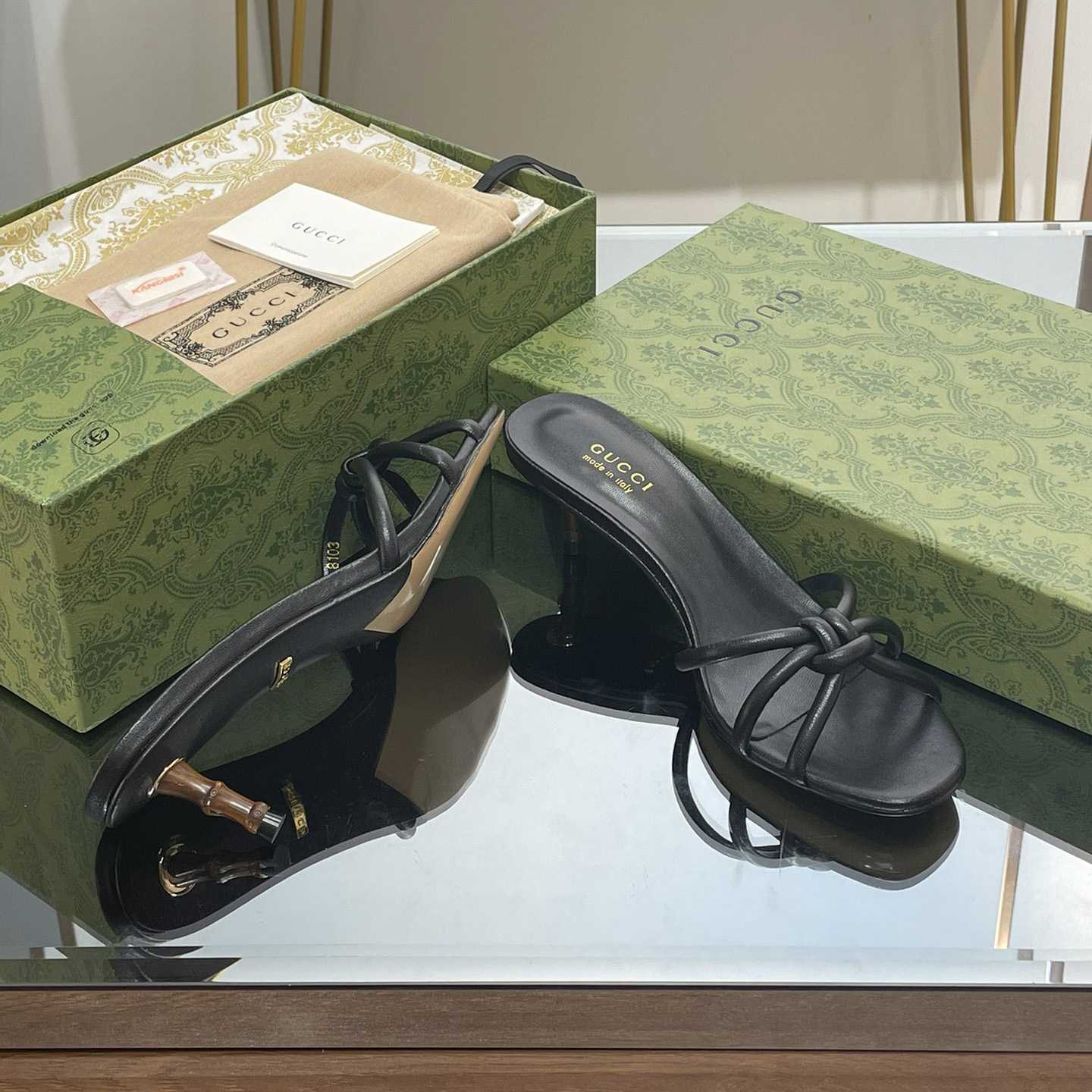 Gucci Women's Slide Sandal With Bamboo  - PerfectKickZ