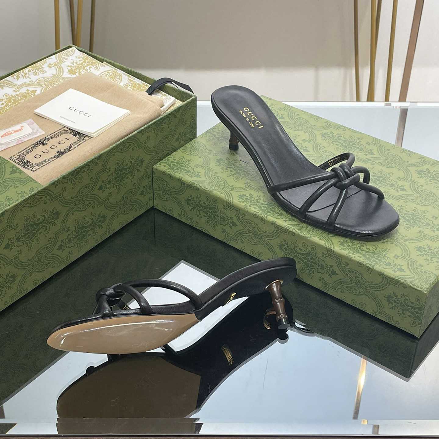 Gucci Women's Slide Sandal With Bamboo  - 