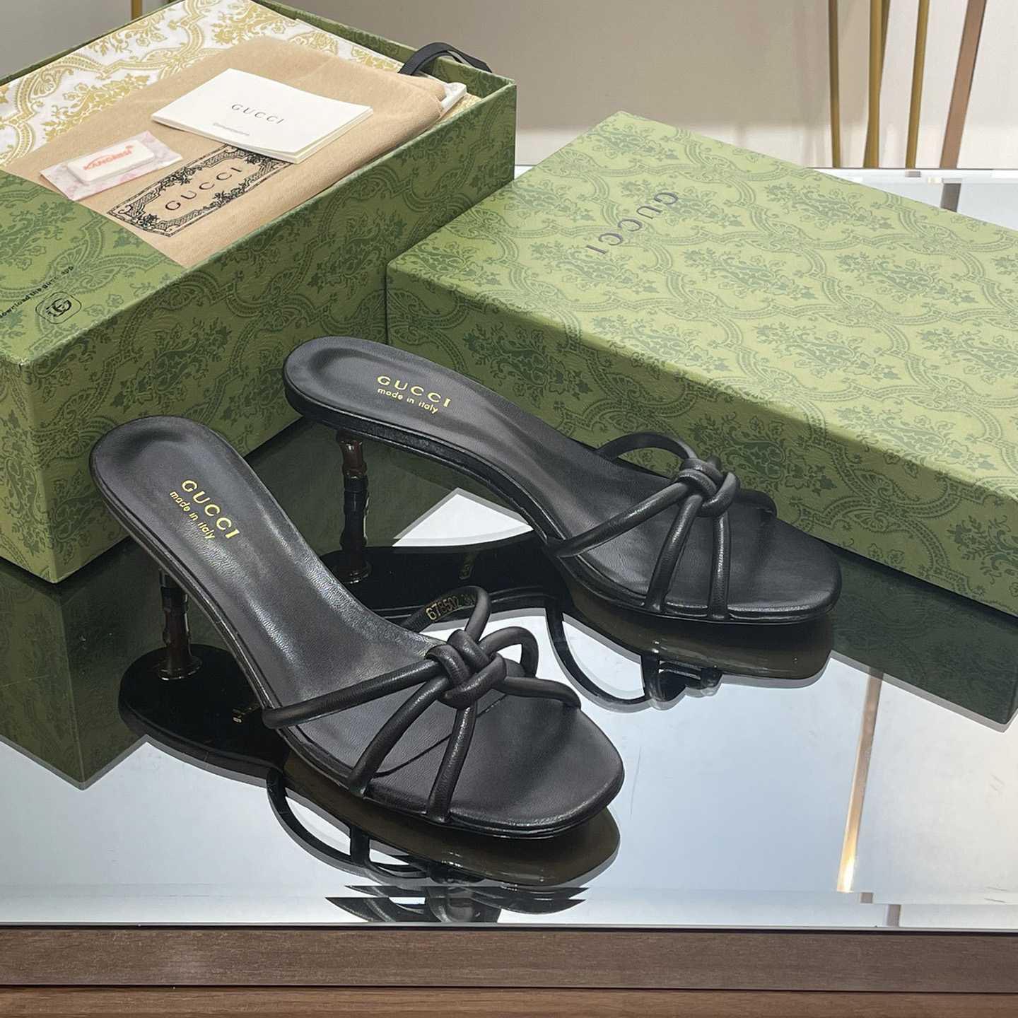 Gucci Women's Slide Sandal With Bamboo  - PerfectKickZ