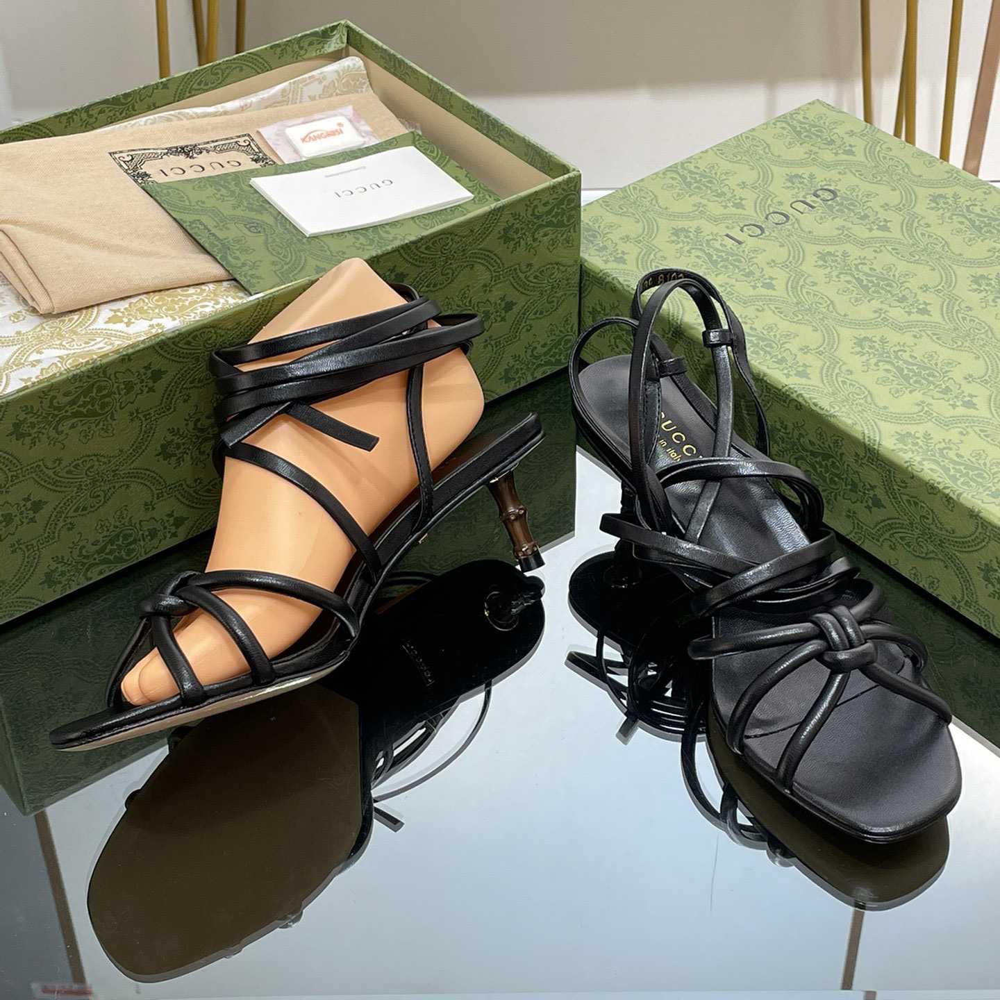 Gucci Women's Strappy Sandal With Bamboo - PerfectKickZ