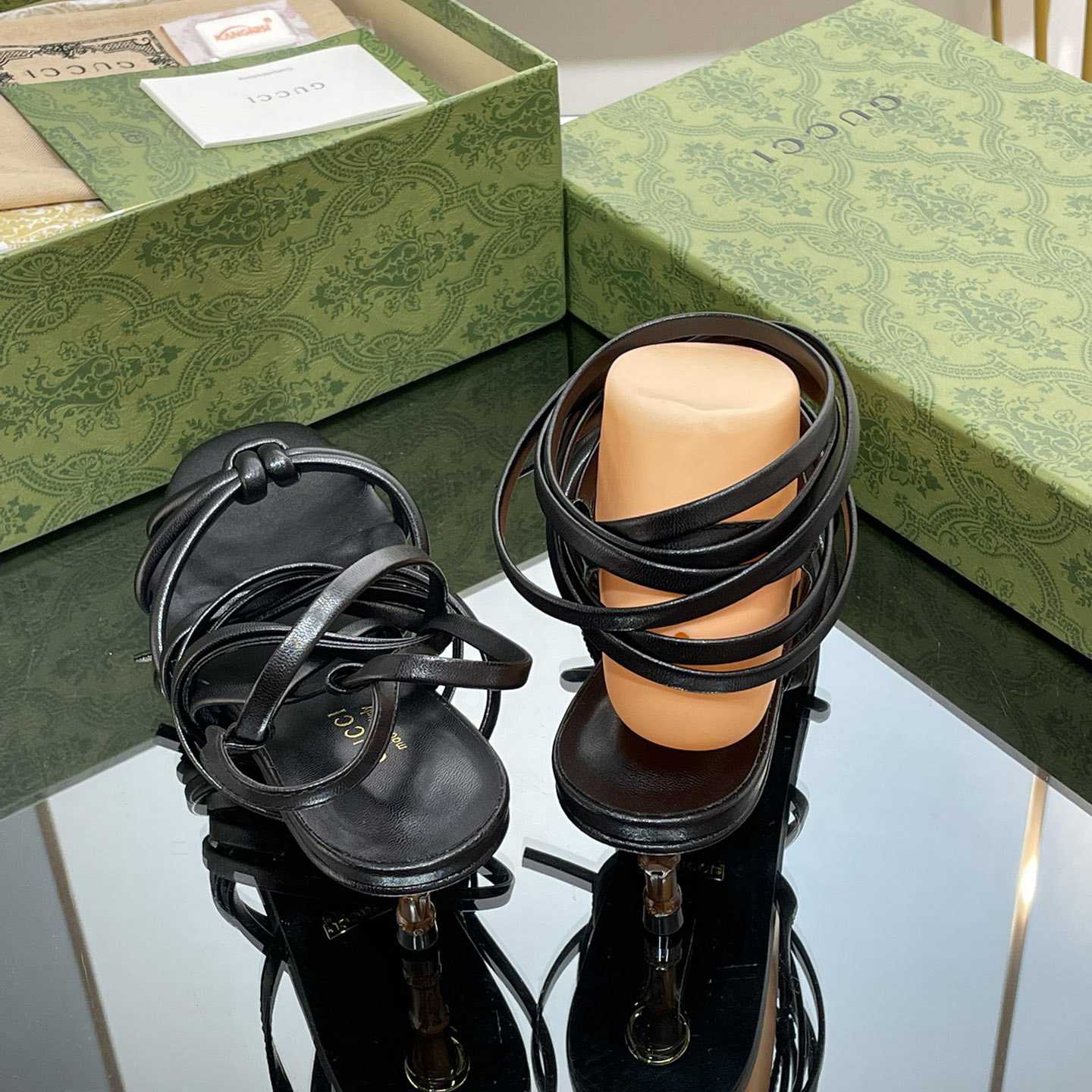 Gucci Women's Strappy Sandal With Bamboo - PerfectKickZ