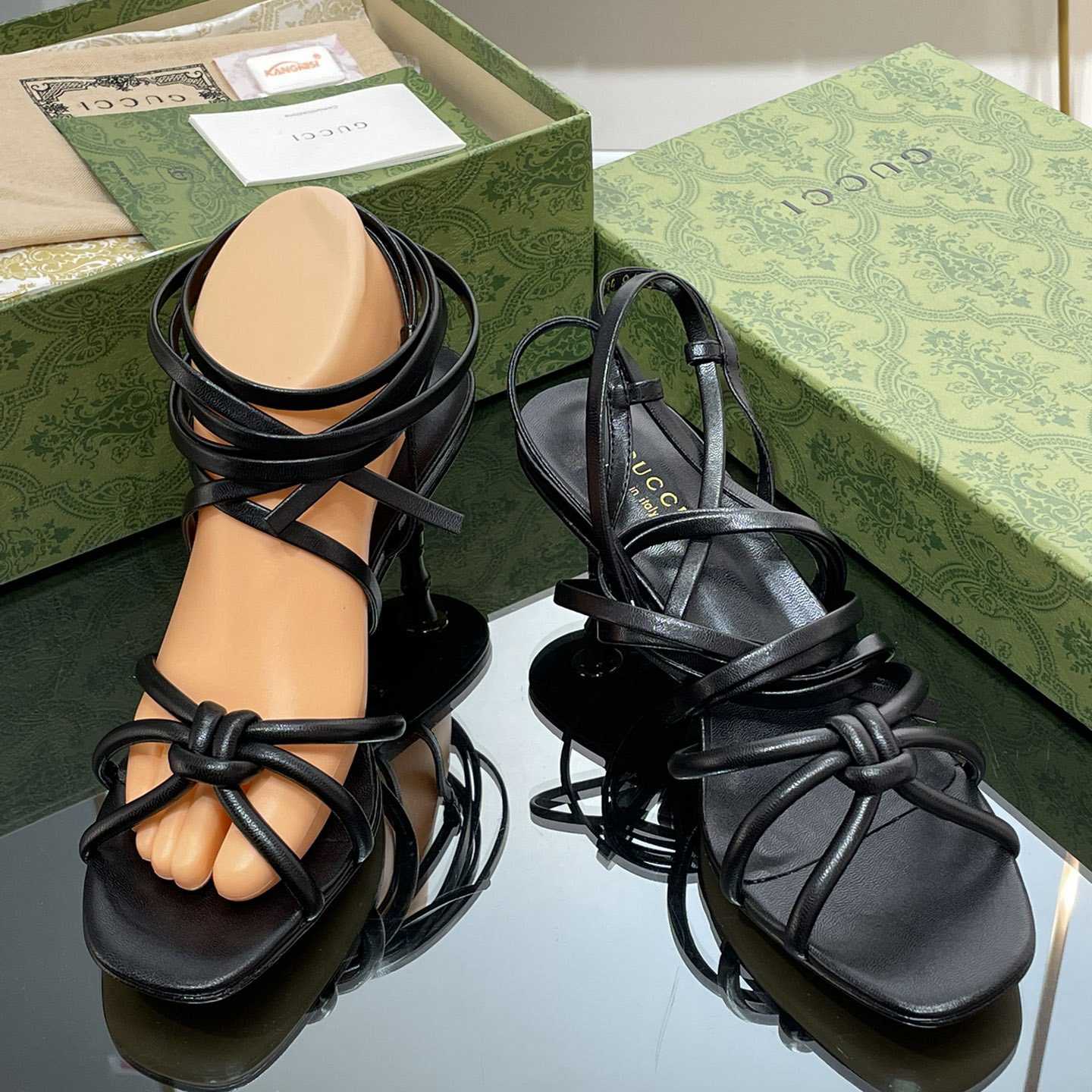 Gucci Women's Strappy Sandal With Bamboo - PerfectKickZ