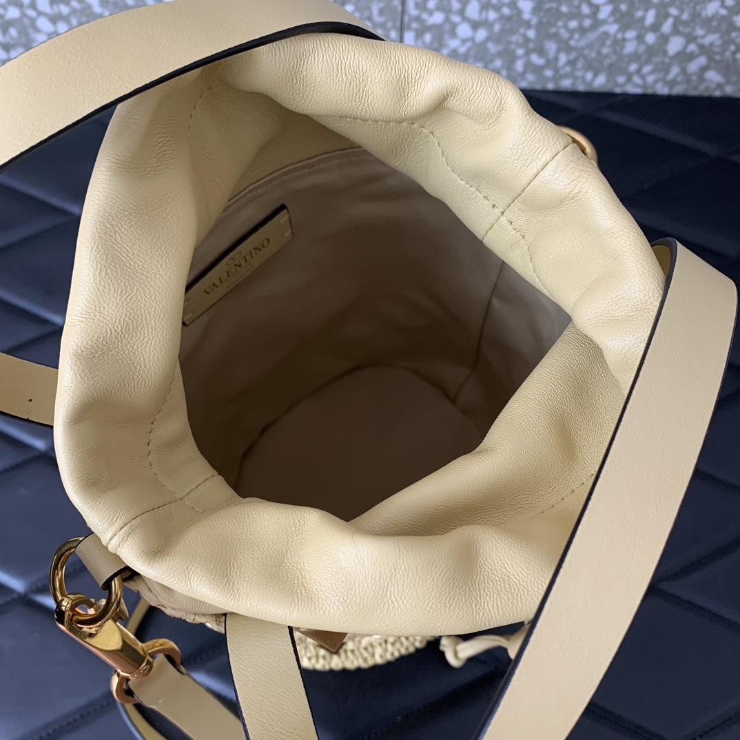 Valenti  Roman Stud Raffia Bucket Bag - PerfectKickZ